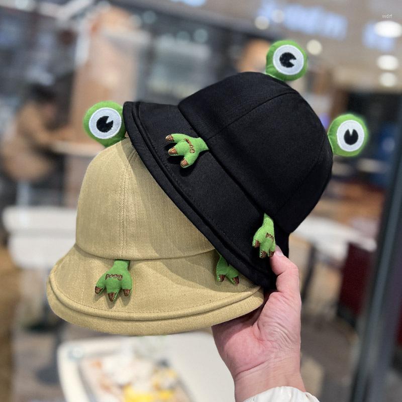 

Berets Summer Bucket Hat Women Frog Sunscreen Panama Fishing Cap Cute Froggy Bob Chapeau Outdoor Sun Fisherman Gift, Color1