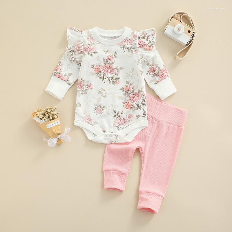 

Clothing Sets Baby Girl Outfit Set Born Toddler Girls Clothes Floral Printed Long Sleeve Bodysuit Top Pants Autumn, Picture shown