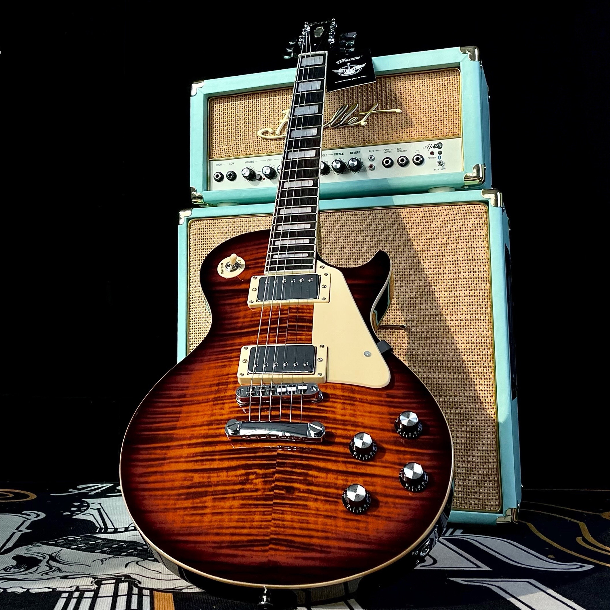 

Grote Sunburst Flame Maple LP Electric Guitar 6 Strings Soild Electric Guitarra