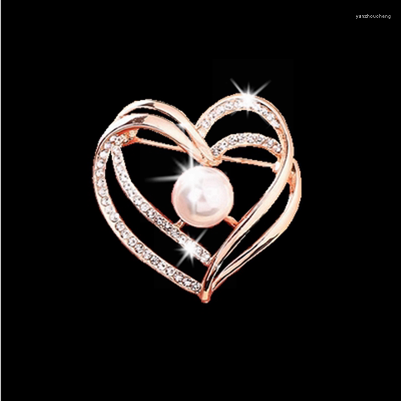 

Brooches Crystal Brooch Elegant Pearl Broochs Coat Pin Buckle Simple Alloy Female Accessories Wholesale