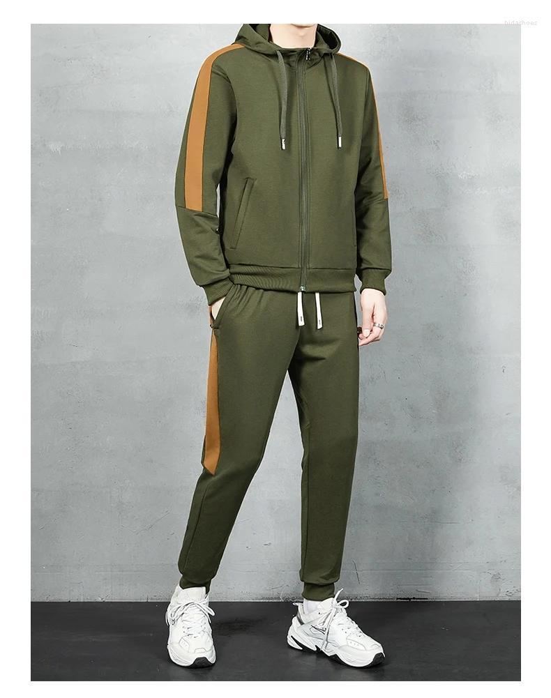

Men's Tracksuits Two Pieces Set Men Tracksuit Sportswear Hoodies Sweatpants Fitness Sweatshirt Pants Gym Sports Suit Male, Black