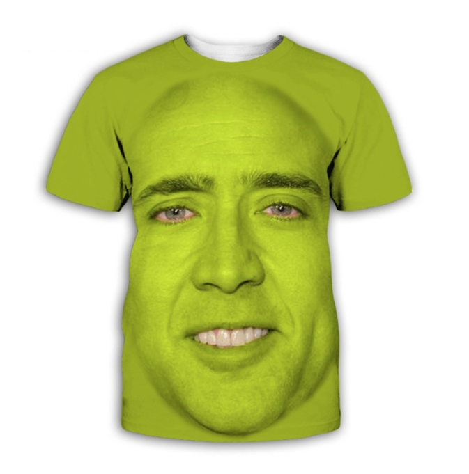 

Hip Hop Sportwear Punk Casual Loose Track Pants Autumn Men Cool Print Famous Actor Nicolas Cage 3d T-shirt 012, Color of picture