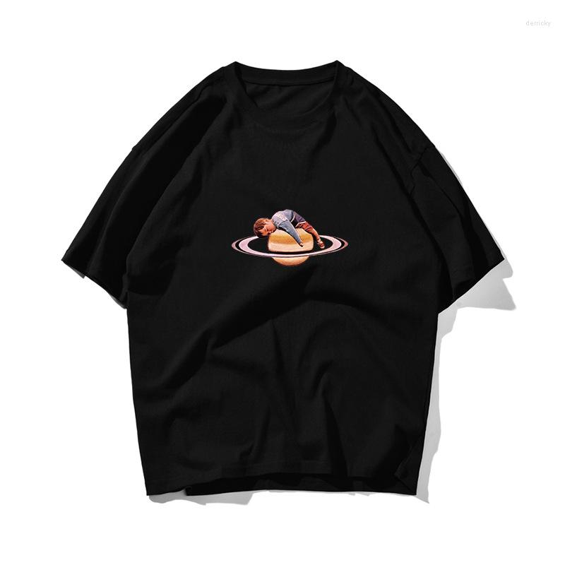 

Men's T Shirts Sleep On Jupiter Hip Hop Oversize Shirt Men Streetwear Harajuku Tshirt Short Sleeve Cotton Loose HipHop T-Shirt Couple 2022, Pink