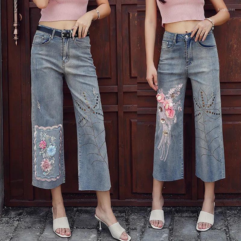 

Women' Jeans 2022 Women' Seven-Point Spring Summer Thin Cropped Trousers Loose Wide-Leg Pants High Waist Retro Cowboy Female, Light blue shorts