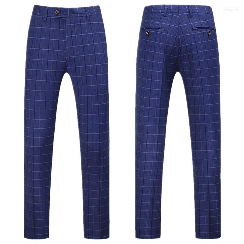 

Men' Suits Navy Blue Mens Suit Pants Large Size 4XL 5XL Business Casual Plaid Pant Men Fall/winter Trousers, K61