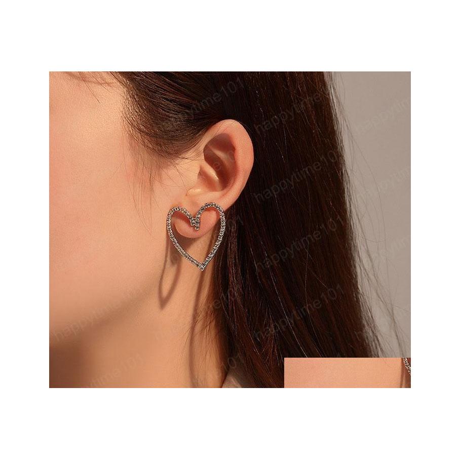 

Stud Fashion Jewelry Heart Earrings Hollow Out Rhinstone Hearts Stud Drop Delivery Dhvpr