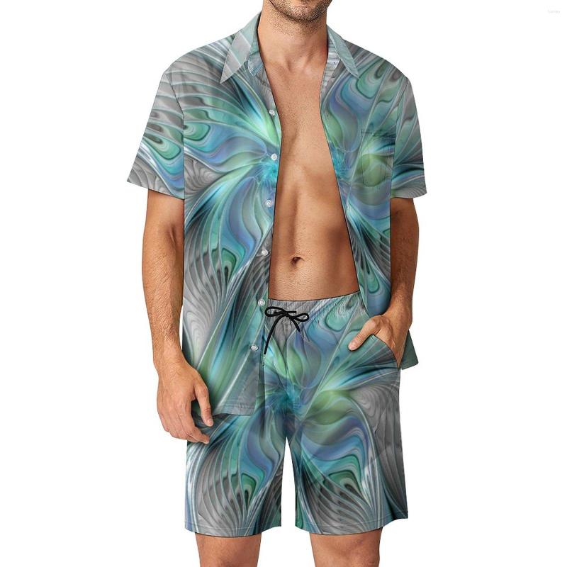 

Men's Tracksuits Blue Green Butterfly Men Sets Abstract Animal Print Casual Shorts Beach Shirt Set Vintage Design Suit Short Sleeve Plus, Style-1