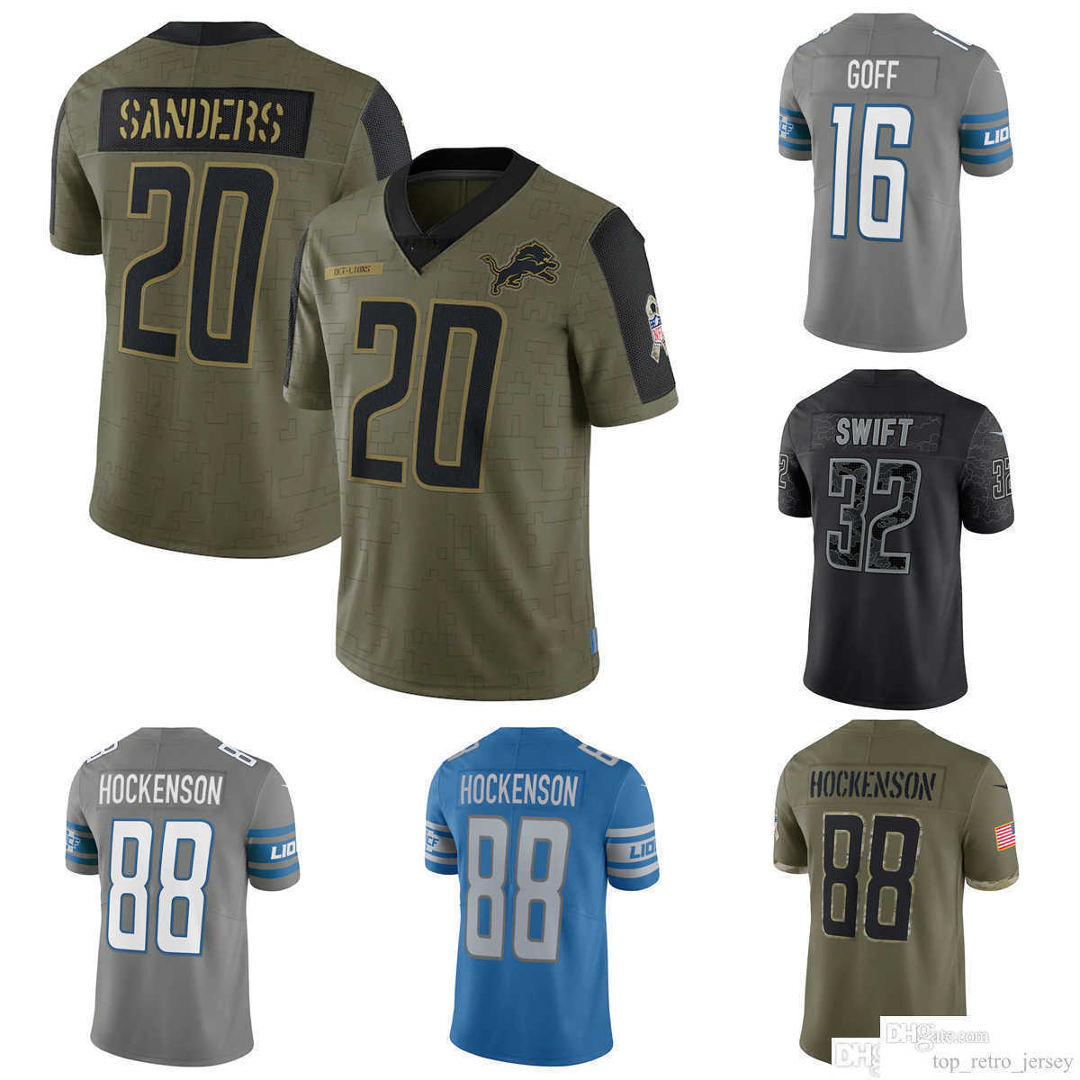 

Football Custom Detroit''Lions''32 D'Andre Swift 84 Shane Zylstra 63 Evan Brown 77 Frank Ragnow 74 Kayode Awosika 68 Taylor Decker Drew Forbes Matt Nelson Jersey, Youth only s-xxl