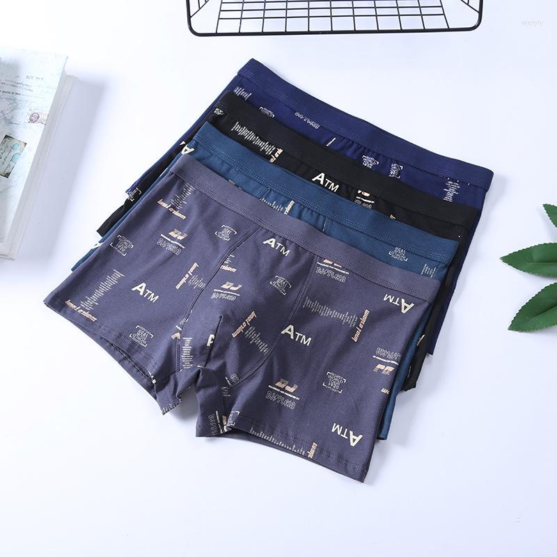 

Underpants 2022 Men Boxer Underwear Fashion Print Sexy Shorts Cotton Antibacterial Breathable High Quality Boxers, Black