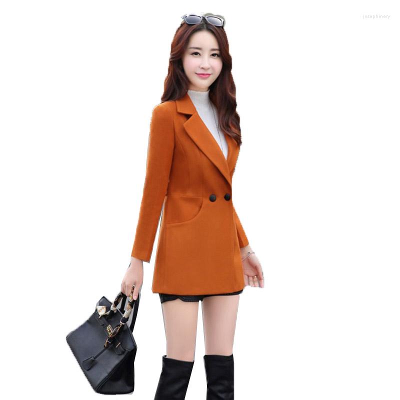 

Women's Wool Blended Woolen Coat Women Jacket 2022 Autumn Winter Mid-Long Double Breasted Elegant Short Outerwear Female Tops 3XL A1576, Red