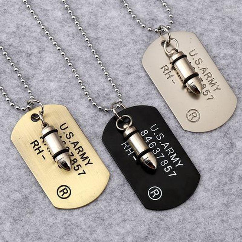 

Pendant Necklaces High Quality Fashion Men Military Army Charm Label Single Embossed Necklace Jewelry Gifts