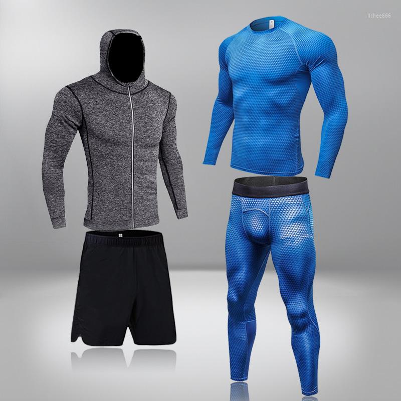 

Men' Tracksuits Men' Sports Suit Compression Tracksuit Fitness Gym Clothes For Jogging Sets Running Sportwear Training Exercise, 4 piece set