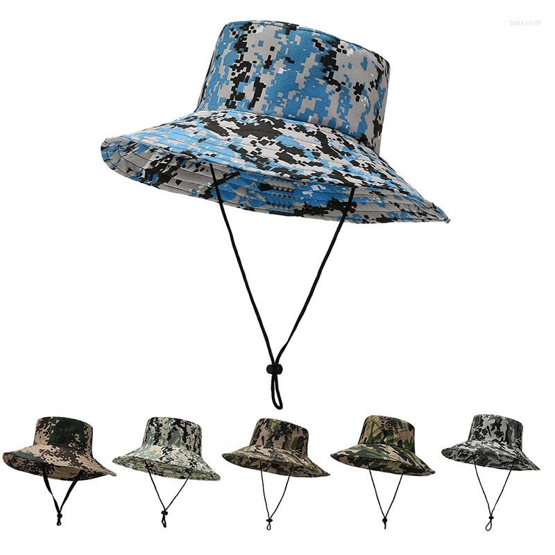 

Berets Summer Fashion Unisex Camouflage Tactical Army Bucket Hats Men Hiking Hunting Panama Cap Outdoor Anti Uv Fisherman Hat, 01