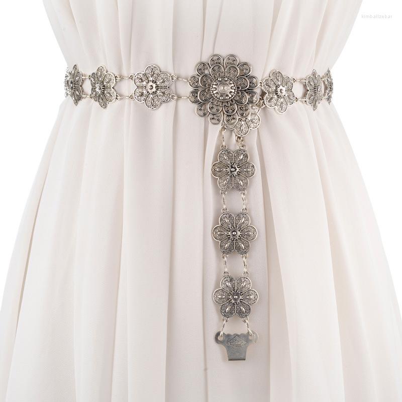 

Belts 2022 Fashion Flower String Metal Wide Waist Chain Women'versatile Skirt Sweater Universal Accessories Temperament Belt, Black