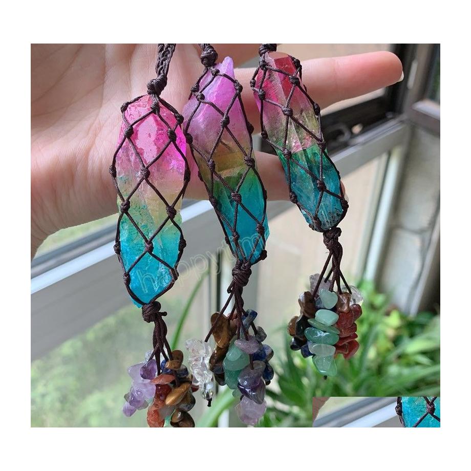 

Key Rings Reiki Chakra Stone Tassel Car Key Clasps Pendm Rainbow Natural Crystal Quartz Keychains Handbag Purse Holder Chains Drop D Dhfcy