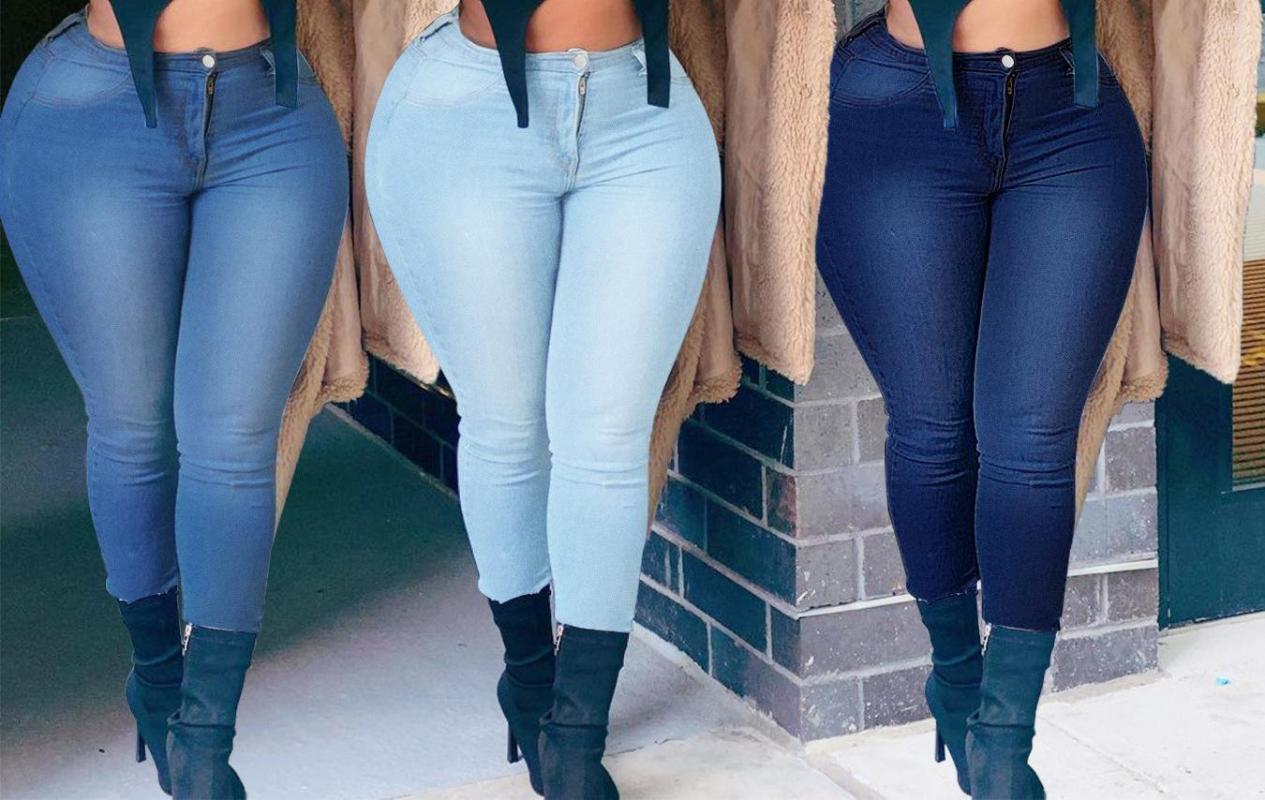 

Women' Jeans 2022 Fashion Casual Street Style Solid Color Denim Trousers Ladies Women' Clothing, Deep blue