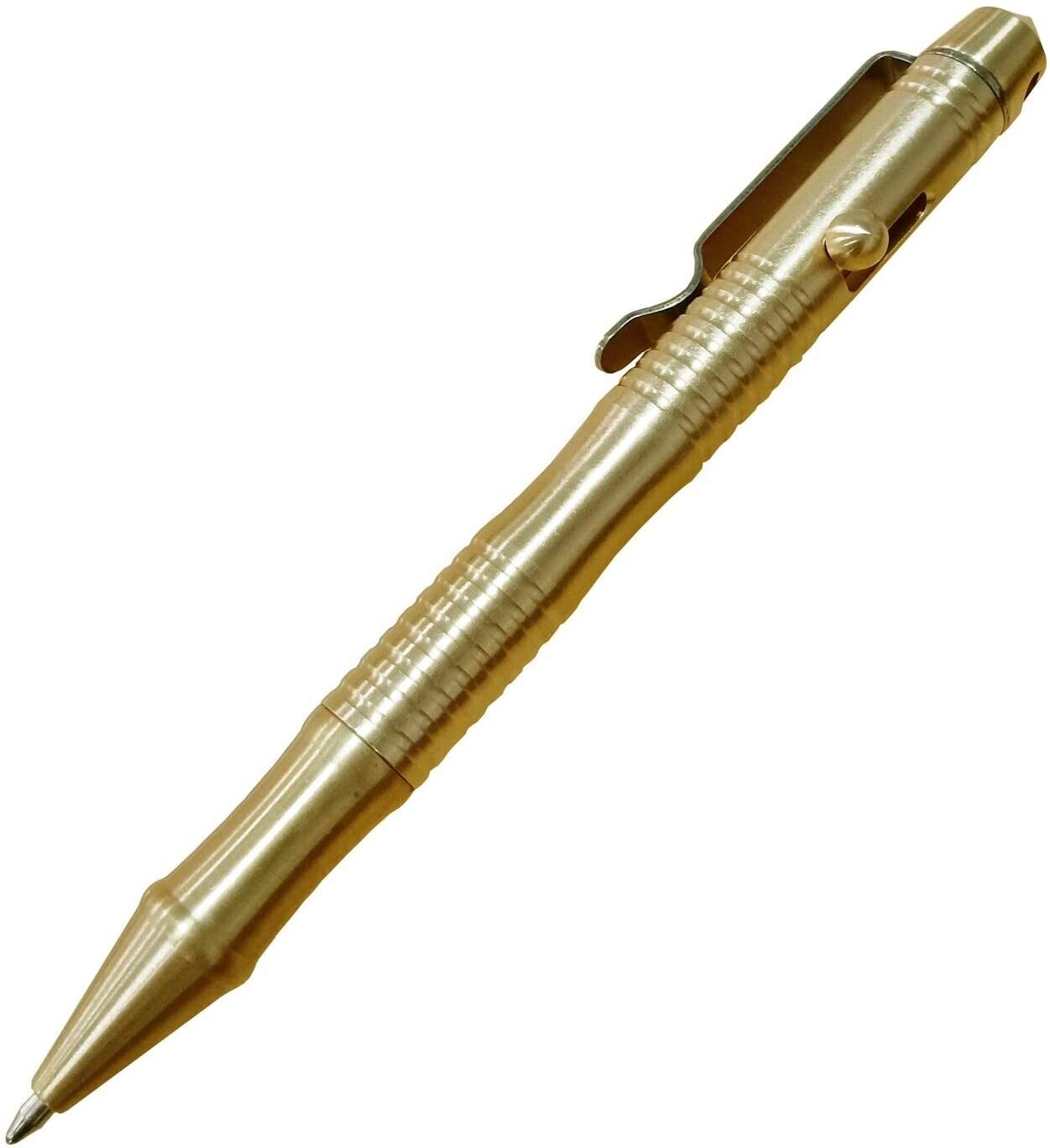 

Solid Brass Bolt Action Pen Outdoor Self-defense Pocket Tool Signature Pen, Gold