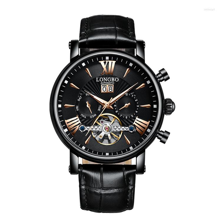

Wristwatches Longbo 83236 High Quality Mechanical Classic Style Business Waterproof Luxury Mens Sport Watches Leather, Style 3