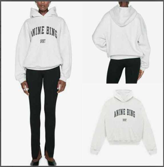 

Women's Hoodies Sweatshirts Anine Bing Women Designer Hoodie Sport Classic Hooded Print Fleece Sweatshirt Grey Fashion Pullover dfhh sdfds, Gray fleece