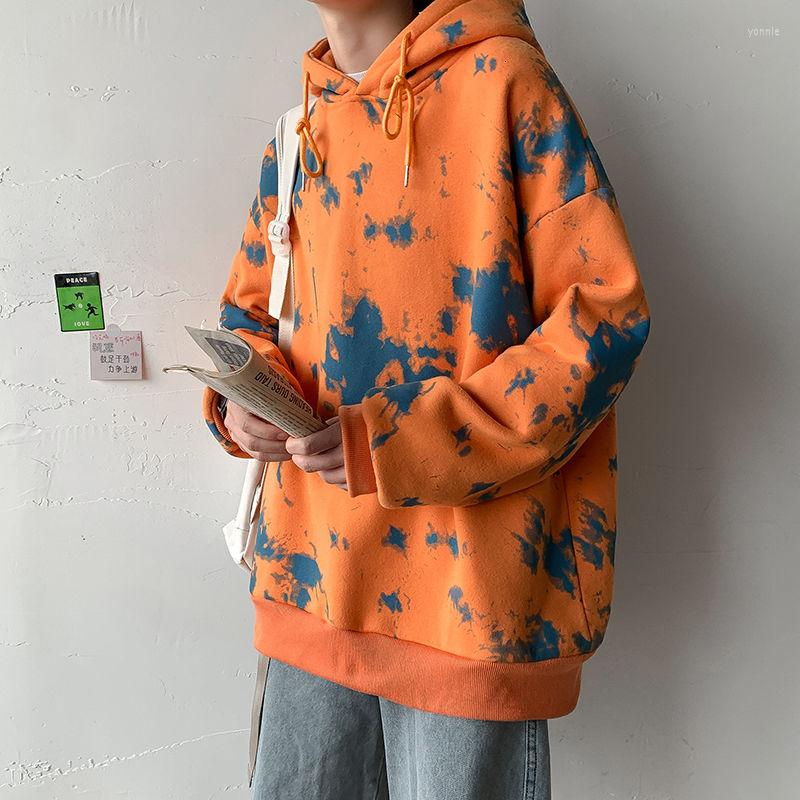 

Men's Hoodies Sweatshirt Spring/Winter 2022 Tie-Dye Slim Couple Round Neck Long Sleeve Loose Casual Young Men, Black