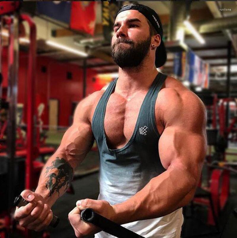 

Men's Tank Tops 2022 Fashion Mes Shaped Vest Sexy U-shaped Neck Top Sleeveless Gradient Color Fitness Clothing, Black