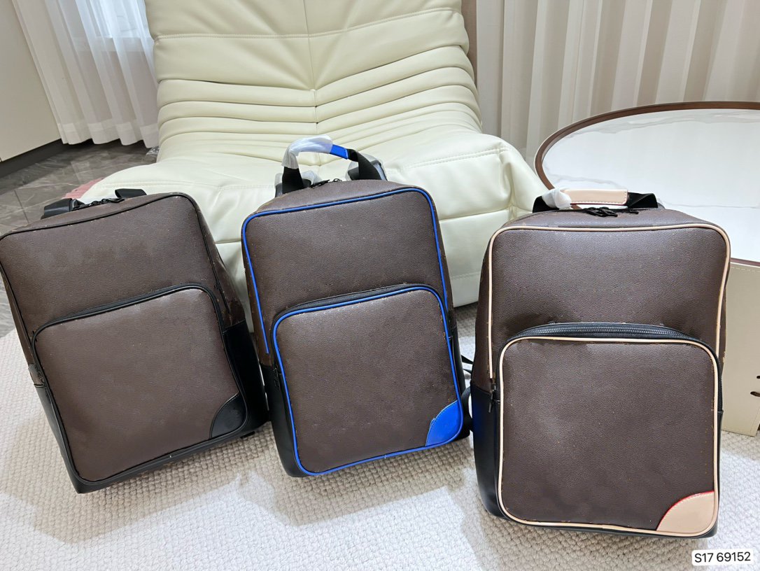 

Michael Graphite Mans Backpack Style Damier 69152 Felicie Multi Pochette M0nogram Leather Luxury Designer Mens KEEPALL 25, Black