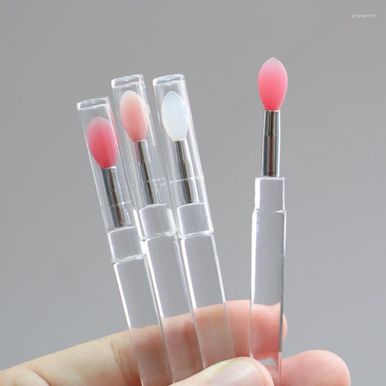 

Makeup Brushes 1pc Silicone Lip Brush Single With Cover Lid Soft Head Lips Eye Shadow Portable Easy To Clean Cosmetics Tools