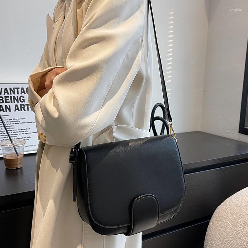 

Evening Bags Designer Pu Leather Women Handbags High Quality Ladies Small Saddle Crossbody Fashion Female Shoulder Casual Messenger Bag, Black