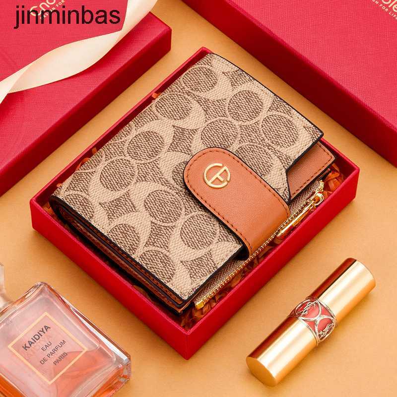 

Luxury Design Bag Shop Wholesale and Retail Hong Kong Short Small Wallet Women's New Fashion Zero Minority Dign Multifunctional Simple Wallet, Caramel