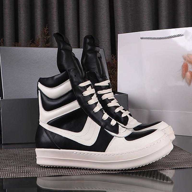 

Boots rick Designer boot Ankle Men owens shoe Unisex Shoes Fashion Sneakers Street Dancing Rock Canvas Lace Up High Top Women booties 728O, Black 1