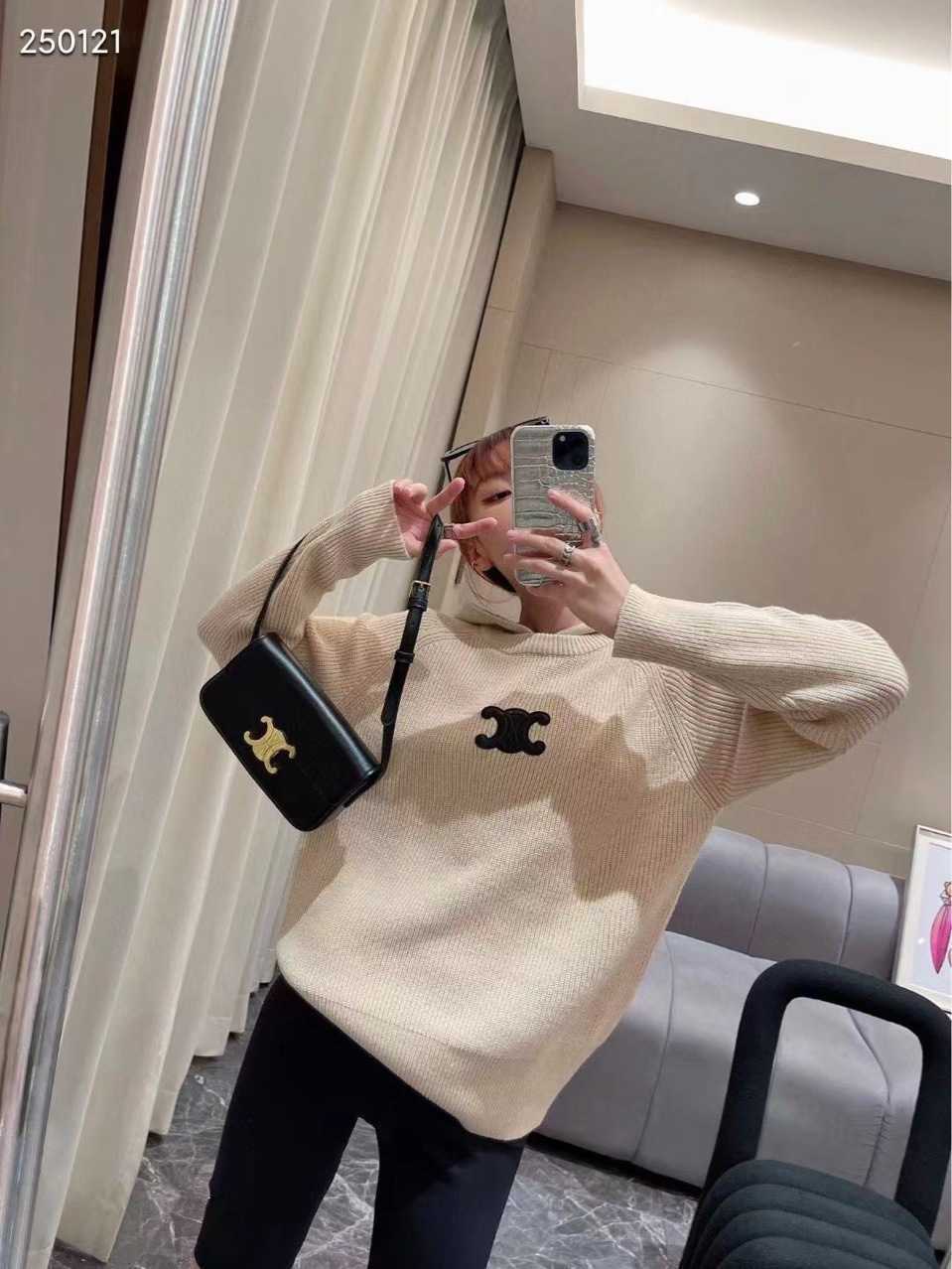 

Women's Jacket Sweater Coat Cell 22FW Celebrity Autumn and Winter Leather Hooded Casual Temperament Solid Design Cute CuteElegan 3KNV, Black