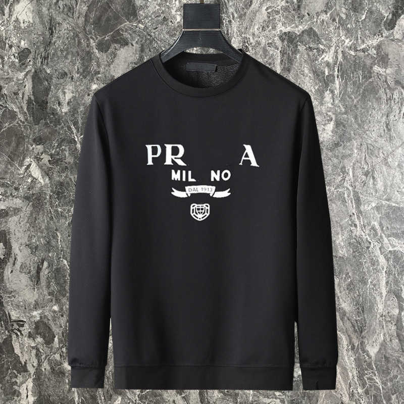

European Versatile Loose And Comfortable Fashion Trend Autumn And Winter Men's High-end Printing Letter Long Sleeve Sweater Warm