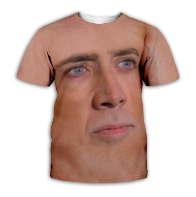 

Hip Hop Sportwear Punk Casual Loose Track Pants Autumn Men Cool Print Famous Actor Nicolas Cage 3d T-shirt 015, Color of picture