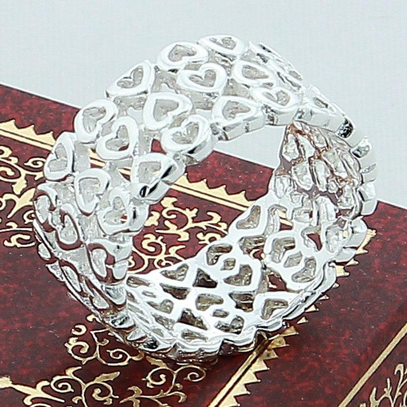 

Cluster Rings 925 Sterling Silver Heart Ring Suitable For Women'S Wedding Engagement Party Fashion Charm Jewelry