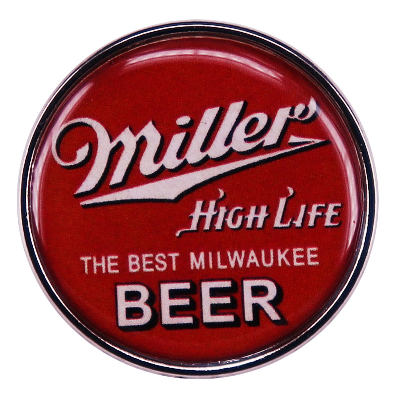 

Miller-High-Life The Best Beer Enamel Pin Cute Anime Movies Games Hard Enamel Pins Collect Metal Cartoon Brooch, As picture