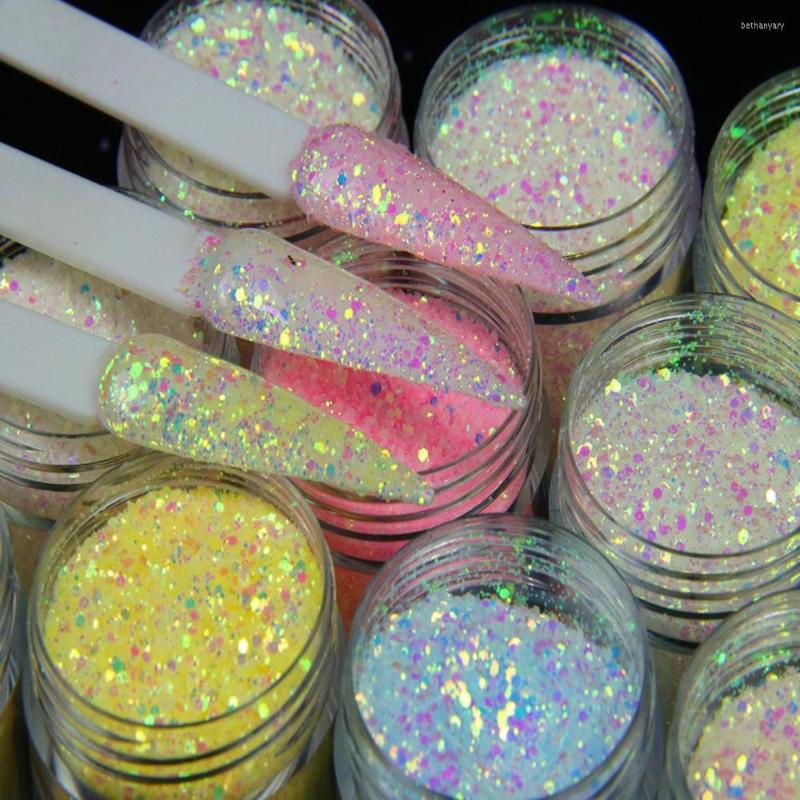

Nail Glitter 10g UV Color Changing Mixed Art Powder Colorful Chunky Sequins Holographic Decoration DIY