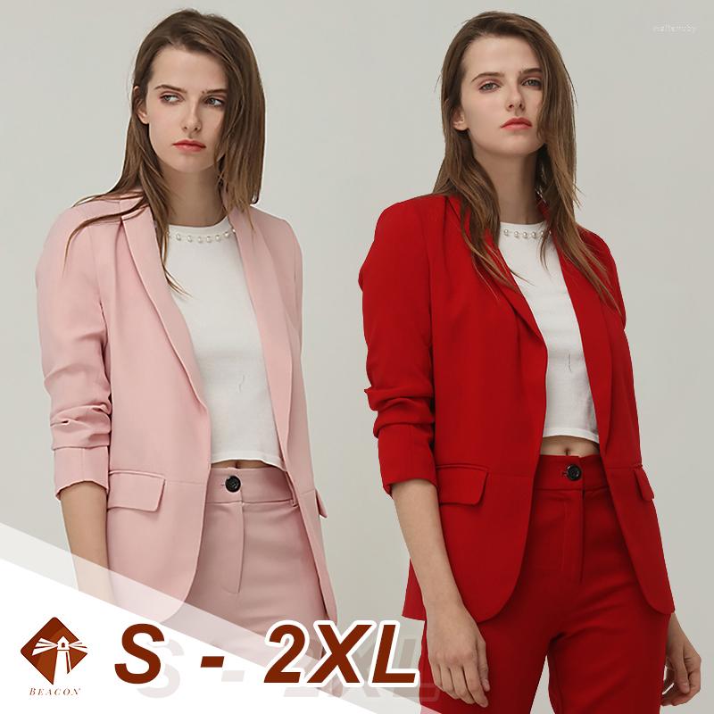 

Women' Suits Shawl Collar Office Ladies Workwear Business Jacket Plus Size Blazer 2022 Three Quarter Sleeve No Button Thin, Black