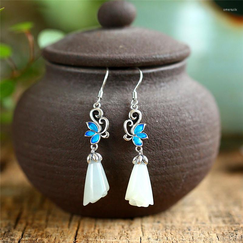 

Dangle Earrings KJJEAXCMY Boutique Jewelry Fashion Small Fresh Wholesale S925 Sterling Silver Women's Hetian Jade