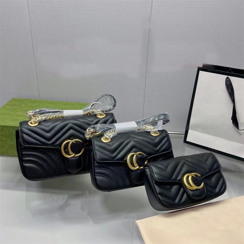 

Letter shoulder bag marmont womens wallets luxury designers handbag black green red purse vintage card holder large medium small leather chain crossbody bags, 2#