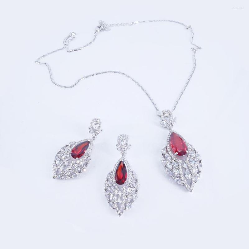 

Necklace Earrings Set 2022 Fashion Bohemia Water Drop CZ Zircon Party Jewelry Wedding Dressing Banquet Formal Dinner, Picture shown