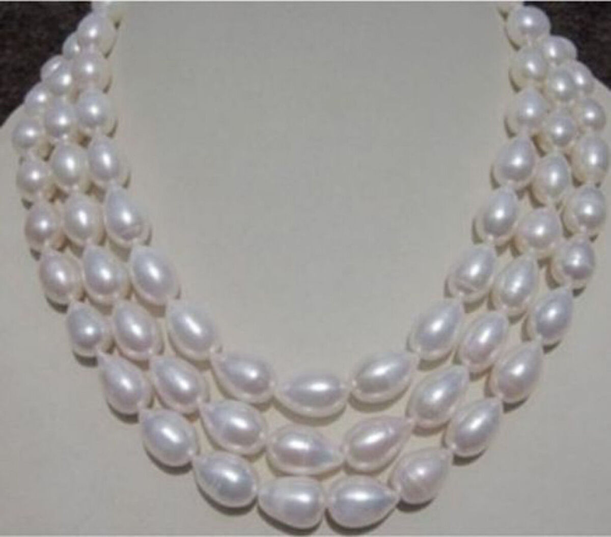 

Fashion Jewelry Genuine 8-9mm White Pearl Necklace Long 48 Inch AAA