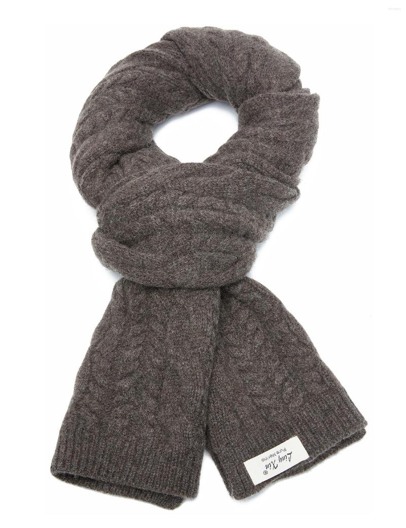 

Scarves LONGMING Women's Scraf Winter Merino Wool Men Cashmere For Ladies Knitted Wrap Shawl Warm Autumn Luxury Muffler