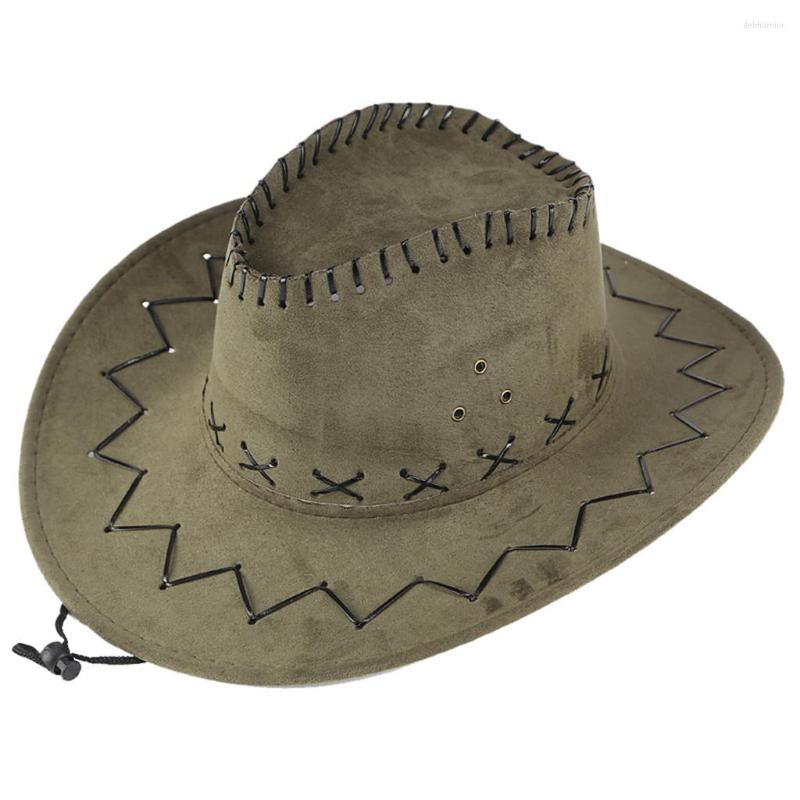 

Berets Unisex Adult West Cowboy Hat Mongolian Grassland Sunshade Cap Mens Hats Gentleman Sun For Women Classic Z0126, Black