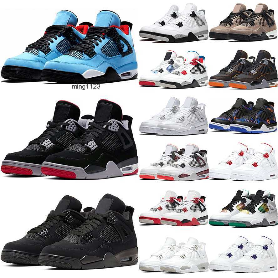 

2023 University Blue Jumpman 4 4s Jorden Basketball Shoes White Guava Ice Oreo Sail Noir Metallic Purple Black Cat Bred Shimmer Cactus Jack Men Jordam, # 31