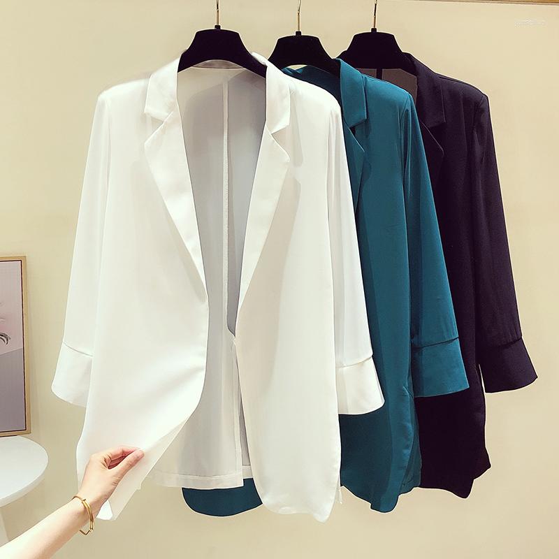 

Women' Suits Four Seasons Moze Chiffon Small Suit Jacket Women' Summer Thin Version Korean Style 2022 Temperament Loose Sunscreen Top, Black