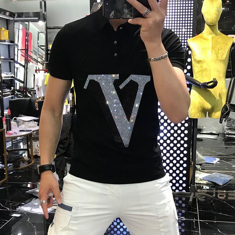 

Men's Polos European T-Shirt Oversized Cotton Breathable Drill Polo Loose Casual Sweatshirt Fashion Tops, As shown asian size