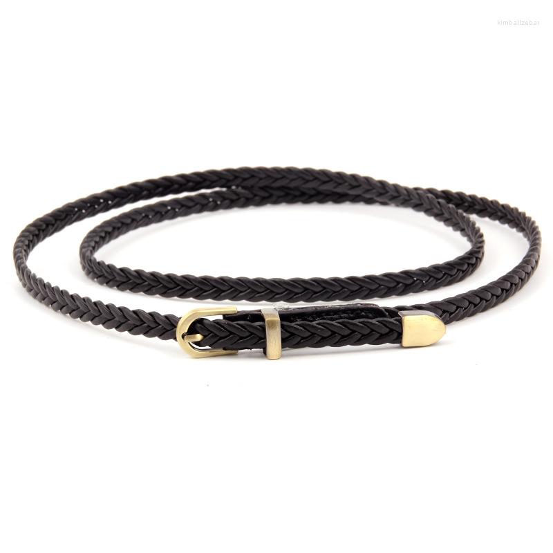 

Belts Classice Woven Women's Belt Vintage Pin Buckle Casual All-match Thin Strap Sweater Shirt Decoration Ladies, Black
