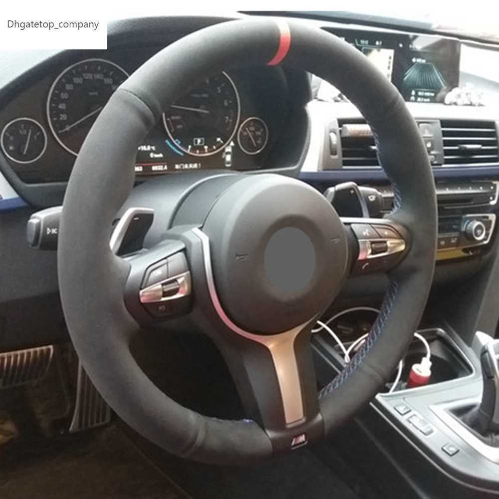 

Black Suede Leather Car Steering Wheel Cover For BMW F87 M2 F80 M3 F82 M4 M5 F12 F13 M6 F85 X5 M F86 F33 X6 M F30 M Sport