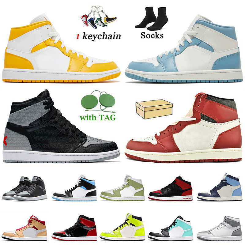 

2022 Women Mens s 1 High OG Shadow 1s Basketball Shoes University Gold Blue Trainers Jumpman 1s Chicago Reimagined Bred Text, A49 36-46 wheat