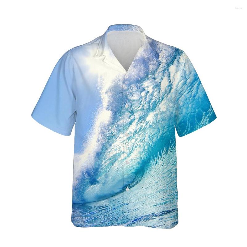 

Men's Casual Shirts Jumeast 3d Sea Wave Printed Hawaiian Shirt Men Short Sleeve Ocean Sunset Pattern Fashion For Loose Tops Beach, 05